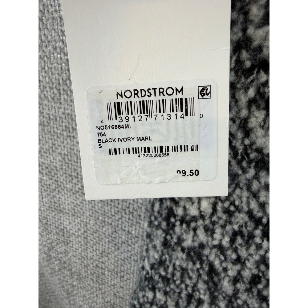 Nordstrom Sweater Vest Women's Small Black Ivory New Merino Wool Marl Knit - Picture 5 of 10